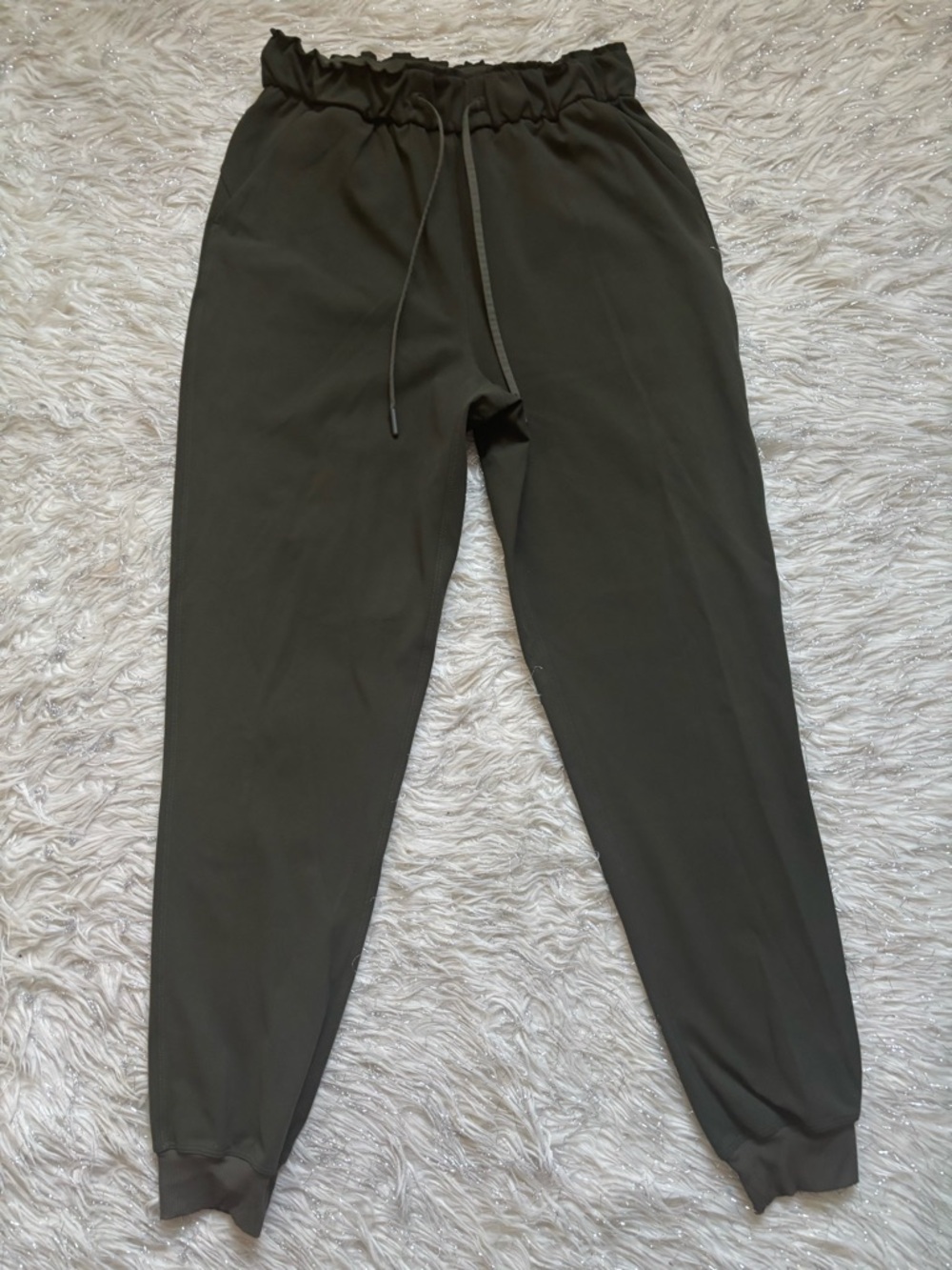 Lululemon Athletica Olive Green Stretch Drawstring Jogger Pants Size 6
